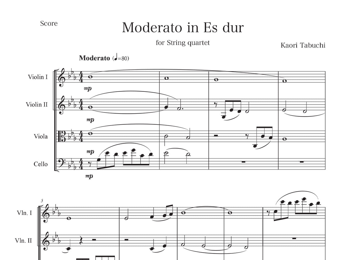 【楽譜】MODERATO in Es – 生音工房
